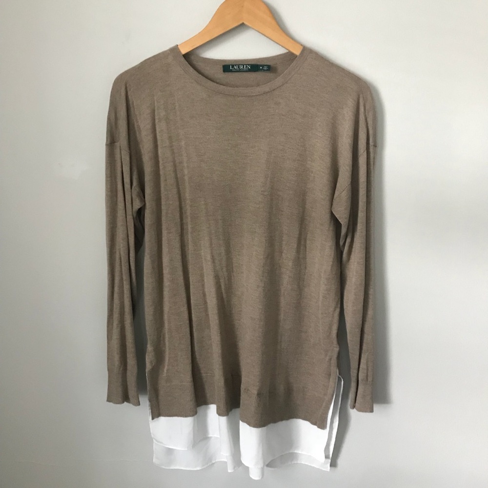 Ralph Lauren sweater with white hem, size M